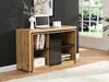 Vente-unique - PAVELO Büromöbel Holz, Platte SchwarzBeige - B 42 cm x H 76,5 cm x L 190 cm120 cm Bild 2
