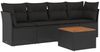 vidaXL 5-tlg. Garten-Sofagarnitur mit Kissen Schwarz Poly Rattan 3223472 Bild 2