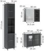 Badmöbel-Set Malte Grau 3 Teile mit Hochschrank Vicco Bild 2