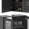 Badmöbel-Set Malte Grau 3 Teile mit Hochschrank Vicco Bild 5