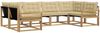 vidaXL Outdoor-Sofagarnitur mit Kissen 6 pcs Weiß und Beige 3389023 Bild 2
