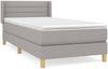 vidaXL Boxspringbett mit Matratze Hellgrau 90x200 cm Stoff, Härtegrad: H2 [3130321] Bild 2