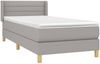 vidaXL Boxspringbett mit Matratze Hellgrau 90x200 cm Stoff, Härtegrad: H2 [3130321] Bild 3