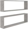 vidaXL Würfelregale 2 Stk. Betongrau 100x15x30 cm Holzwerkstoff 807091 Bild 2