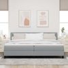 vidaXL Boxspringbett mit Kopfteil Hellgrau 200 x 200 cm Stoff 3338636 Bild 3