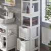 Badschrank Vilda Weiß 30 x 144 cm mit 2 Schubladen Vicco Bild 4