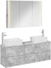 vidaXL Badezimmermöbel-Set 4 pcs Betongrau Ingenieurholz und Glas 3406866 Bild 2