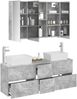 vidaXL Badezimmermöbel-Set 4 pcs Betongrau Ingenieurholz und Glas 3406866 Bild 3