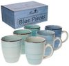 MamboCat Becher 6-tlg. Kaffeebecherset Blue 350 ml blaue Porzellan-Tassen, Steingut Bild 4