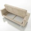 Wohnero 24 Nomi Premium Schlafsofa 218x92 cm mit Bettkasten – 120x187 cm Liegefläche, 3-Sitzer Sofa mit Schlaffunktion & Wellenfeder - Creme Bild 4