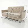 Wohnero 24 Nomi Premium Schlafsofa 218x92 cm mit Bettkasten – 120x187 cm Liegefläche, 3-Sitzer Sofa mit Schlaffunktion & Wellenfeder - Creme Bild 5