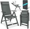 KESSER® Gartenstuhl Hochlehner mit Armlehnen | Aluminium Klappstuhl inkl. Kopfkissen Campingstuhl 7-Fach Verstellbar Rückenlehne | Atmungsaktiv & Wetterfest | Klappbar & Anti-Rutsch Anthrazit, 1 Stück Bild 1