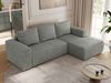Ecksofa mit Schlaffunktion, Bettkasten und losen Kissen für das Wohnzimmer - TRENTINO - Grau Stoff - rechts Bild 4