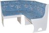 Truheneckbank "Anja 1W" 125x125 cm, Gestell Weiß, Stoff blau mit Blumendessin Bild 3
