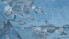 Truheneckbank "Anja 1W" 125x125 cm, Gestell Weiß, Stoff blau mit Blumendessin Bild 4