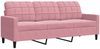 vidaXL 4-tlg. Sofagarnitur mit Kissen und Nackenrollen Rosa Samt 3278384 Bild 4