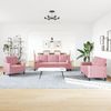 vidaXL 4-tlg. Sofagarnitur mit Kissen und Nackenrollen Rosa Samt 3278384 Bild 3