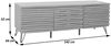 TV-Rack HWC-M49, Lowboard TV-Schrank, 3D-Design Staufächer, MDF Metall 52x142x44cm ~ Walnuss-Optik Bild 3