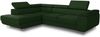 Ecksofa Caris mit Schlaffunktion und einstellbare Kopfstützen, Cord Stoff, Wohnlandschaft mit Bettkasten, Couch, Sofa, Bettsofa (Grün (Poso 014), Ecksofa Links) Bild 2
