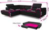 Ecksofa Caris mit Schlaffunktion und einstellbare Kopfstützen, Cord Stoff, Wohnlandschaft mit Bettkasten, Couch, Sofa, Bettsofa (Grün (Poso 014), Ecksofa Links) Bild 5
