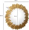 Wandspiegel Federn 68 cm Metall Design Hängespiegel Gold, Eisen Dekospiegel Rund, Spiegel Wand Groß, Flurspiegel Garderobenspiegel Modern Bild 4