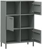 vidaXL Bücherregal OSLO mit Metallbeinen Grau 90x35x128,5cm Massivholz 351013 Bild 5