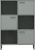 vidaXL Bücherregal OSLO mit Metallbeinen Grau 90x35x128,5cm Massivholz 351013 Bild 4