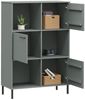 vidaXL Bücherregal OSLO mit Metallbeinen Grau 90x35x128,5cm Massivholz 351013 Bild 3