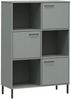 vidaXL Bücherregal OSLO mit Metallbeinen Grau 90x35x128,5cm Massivholz 351013 Bild 2