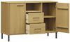 vidaXL Sideboard OSLO mit Metallbeinen Braun 113x40x77 cm Massivholz 351018 Bild 5
