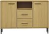 vidaXL Sideboard OSLO mit Metallbeinen Braun 113x40x77 cm Massivholz 351018 Bild 4