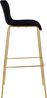 CLP 2er Set Barhocker Hover stapelbar Stoffbezug Vierfußgestell Goldoptik bis 150 kg,schwarz Bild 5