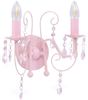 vidaXL Wandleuchte mit Perlen Rosa 2 × E14-Fassungen 281592 Bild 2