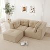 2-Sitzer modulares Ecksofa H 69 x T 208 x B 177 cm aus Cord in Beige, erweiterbar Bild 2