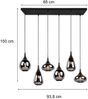 Trio Leuchten LED Pendelleuchte Lumina 6xE14, schwarz, Metall/Glas Bild 4