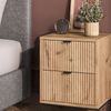 Nachttisch Eliza Viking Oak/Schwarz 40x55.4 cm mit 2 Schubladen Vicco Bild 4