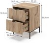 Nachttisch Eliza Viking Oak/Schwarz 40x55.4 cm mit 2 Schubladen Vicco Bild 2