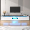 TV-Lowboard, Hochglanz-Front mit LED & USB-Anschluss, 180x35x30 cm, Schwarz/Weiß Bild 4