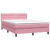vidaXL Boxspringbett mit Matratze Rosa 140x220 cm Samt 3316358 Bild 4