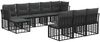vidaXL Outdoor-Sofagarnitur Schwarz und Dunkelgrau Polyester 3437561 Bild 2