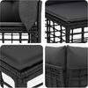 vidaXL Outdoor-Sofagarnitur Schwarz und Dunkelgrau Polyester 3437561 Bild 5