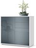 Vladon Sideboard Ben, Kommode mit 2 Türen und 2 Schubladen, Weiß matt/Grau Hochglanz (79 x 74 x 36 cm) Bild 5