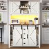 Hohes Sideboard mit LED-Beleuchtung, 115x40x174,7 cm, weiß, MDF/Metall Bild 2