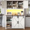 Hohes Sideboard mit LED-Beleuchtung, 115x40x174,7 cm, weiß, MDF/Metall Bild 3