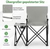 2er Set Strandstuhl faltbarer Picknickstuhl mit 5 Positionen verstellbarer Rückenlehne mit Armlehnen Grau Bild 4