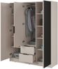 Bettso 'NELLY' Kleiderschrank mit Lamellen, Holzwerkstoff Kaschmir 200x51x155 cm Bild 2