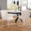 2er-Set Samt-Esszimmerstühle mit Armlehnen, beige/silber, 53x57x83 cm Bild 2