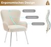 2er-Set Samt-Esszimmerstühle mit Armlehnen, beige/silber, 53x57x83 cm Bild 4
