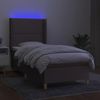 vidaXL Boxspringbett mit Matratze & LED Taupe 90x190 cm Stoff 3138761 Bild 3