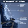 Huracan Gaming-Stuhl Massage Gaming Sessel mit Fußstütze 90-135° Rückenlehne einstellbar, Bürostuhl Ergonomisch,Verstellbarem Lenden- & Kopfkissen,mit Fußstütze Bild 3